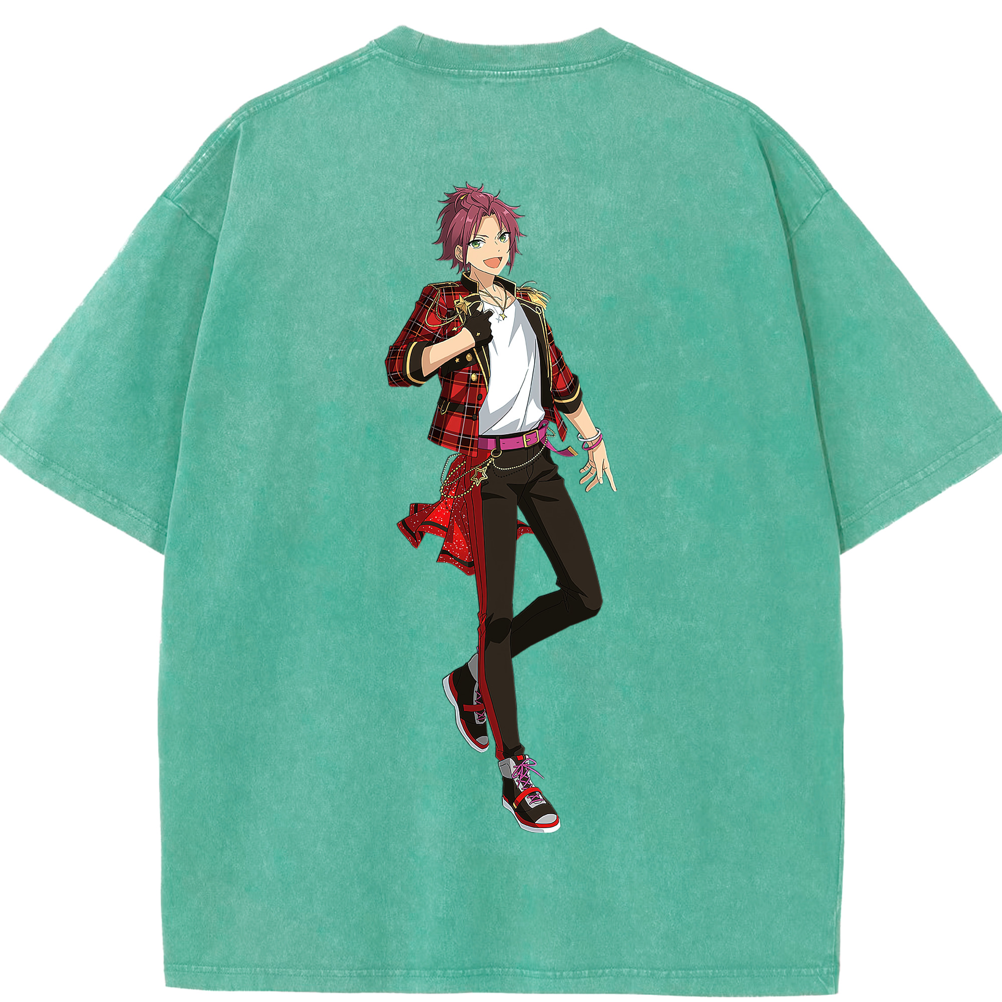 （画像用） あんさんぶるスターズ! Ensemble Stars 綿100% ヴィンテージ風 半袖Tシャツ（背面プリント）